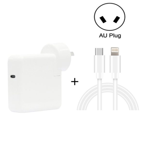 SYA0013247.jpg 2 in 1 PD3.0 30W USB-C / Type-C Travel Charger with Detachable Foot + PD3.0 3A USB-C / Type-C to 8 Pin Fast Charge Data Cable Set, Cable Length: 1m, AU Plug