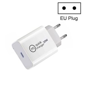 SDC-20W PD 20W Single USB-C / Type-C Interface Travel Charger, EU Plug, US Plug, UK Plug