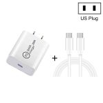 SDC-20W 2 in 1 PD 20W USB-C / Type-C Travel Charger + 3A PD 3.0   USB-C / Type-C to USB-C / Type-C Fast Charge Data Cable Set, Cable Length: 1m,, US Plug, EU Plug, UK Plug