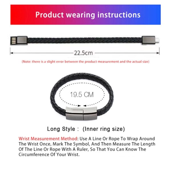 SYA0013651_B1.jpg XJ-26 2.4A USB to Micro USB Creative Bracelet Data Cable, Cable Length: 22.5cm, XJ-26 Micro USB, 22.5cm Micro USB