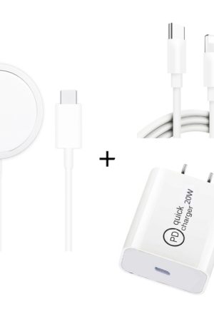 XJ-32 3 in 1 15W Magnetic Suction Wreless Charging + PD 20W USB-C / Type-C Travel Charging + USB-C / Type-C to 8 Pin Fast Charging Cable for iPhone Series, US Plug, EU Plug, UK Plug