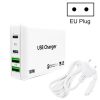 SYA001369501-1.jpg PD 100W Dual USB-C / Type-C + Dual USB 4-port Charger with Power Cable for Apple / Huawei / Samsung Laptop, EU Plug, US Plug, UK Plug