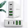 SYA001369501_B2.jpg PD 100W Dual USB-C / Type-C + Dual USB 4-port Charger with Power Cable for Apple / Huawei / Samsung Laptop, EU Plug, US Plug, UK Plug