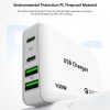 SYA001369501_B3.jpg PD 100W Dual USB-C / Type-C + Dual USB 4-port Charger with Power Cable for Apple / Huawei / Samsung Laptop, EU Plug, US Plug, UK Plug