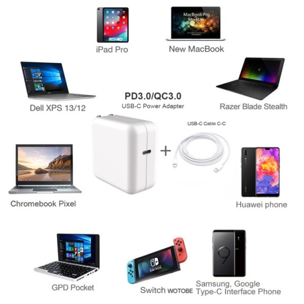 SYA001382501_B5.jpg PD-96W 96W PD USB-C / Type-C Laptop Adapter + 2m 5A USB-C / Type-C to USB-C / Type-C Fast Charging Cable for MacBook Pro, EU Plug, US Plug, UK Plug