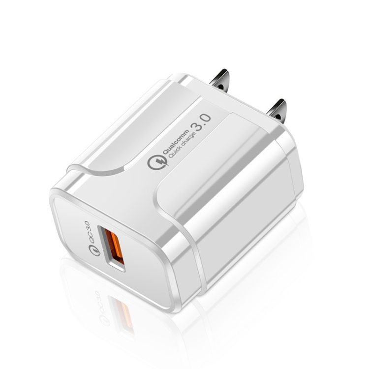 LZ-023 18W QC3.0 USB Portable Travel Charger + 3A USB toType-C Data Cable, US Plug, Type-C Data Cable, US Plug 2 LZ-023 18W QC3.0 USB Portable Travel Charger + 3A USB toType-C Data Cable, US Plug, Type-C Data Cable, US Plug - Image 2