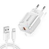 SYA001411601A-1.jpg LZ-023 18W QC 3.0 USB Portable Travel Charger + 3A USB to Type-C Data Cable, EU Plug, Type-C Data Cable, EU Plug