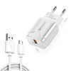 SYA001411801A-1.jpg LZ-023 18W QC 3.0 USB Portable Travel Charger + 3A USB to Micro USB Data Cable, EU Plug, Micro USB Data Cable, EU Plug