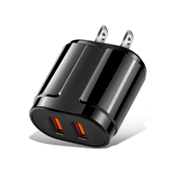 SYA001434801A_1.jpg Dual USB Portable Travel Charger + 1 Meter USB to Micro USB Data Cable, US Plug