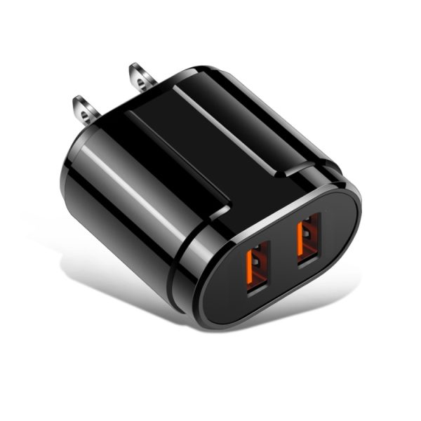 SYA001434801A_2.jpg Dual USB Portable Travel Charger + 1 Meter USB to Micro USB Data Cable, US Plug