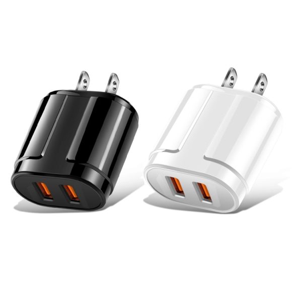 SYA001434801_B1.jpg Dual USB Portable Travel Charger + 1 Meter USB to Micro USB Data Cable, US Plug