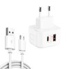 SYA001463601-1.jpg YSY-6087PD 20W PD3.0 + QC3.0 Dual Fast Charge Travel Charger with USB to Micro USB Data Cable, EU Plug, US Plug, UK Plug