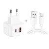 SYA001463701_B1.jpg YSY-6087PD 20W PD3.0 + QC3.0 Dual Fast Charge Travel Charger with USB to Type-C Data Cable, EU Plug, US Plug, UK Plug