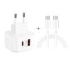SYA001463901_B1.jpg YSY-6087PD 20W PD3.0 + QC3.0 Dual Fast Charge Travel Charger with Type-C to Type-C Data Cable, EU Plug, US Plug, UK Plug