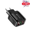SYA001539301A_1.jpg F002C QC3.0 USB + USB 2.0 Fast Charger with LED Digital Display for Mobile Phones and Tablets, EU Plug, EU Plug