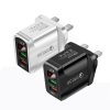 SYA001539501_B1.jpg F002C QC3.0 USB + USB 2.0 Fast Charger with LED Digital Display for Mobile Phones and Tablets, UK Plug, UK Plug