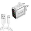 SYA001594501A-1.jpg F002C QC3.0 USB + USB 2.0 LED Digital Display Fast Charger with USB to Type-C Data Cable, UK Plug, UK Plug + Type-C Cable