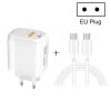 SYA001630001A-1.jpg CS-20W Mini Portable PD3.0 + QC3.0 Dual Ports Fast Charger with 3A Type-C to Type-C Data Cable, Charger + Type-C to Type-C Cable
