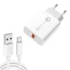 SYA001643101A-1.jpg APD-2003 18W QC3.0 Single Port USB Charger with 1m USB to Type-C Data Cable, EU Plug + USB to Type-C Cable, US Plug + USB to Type-C Cable