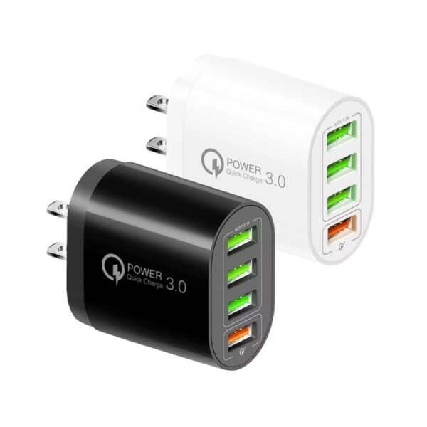 SYA001689501_B1.jpg QC-04 QC3.0 + 3 x USB 2.0 Multi-ports Charger for Mobile Phone Tablet, US Plug, US Plug