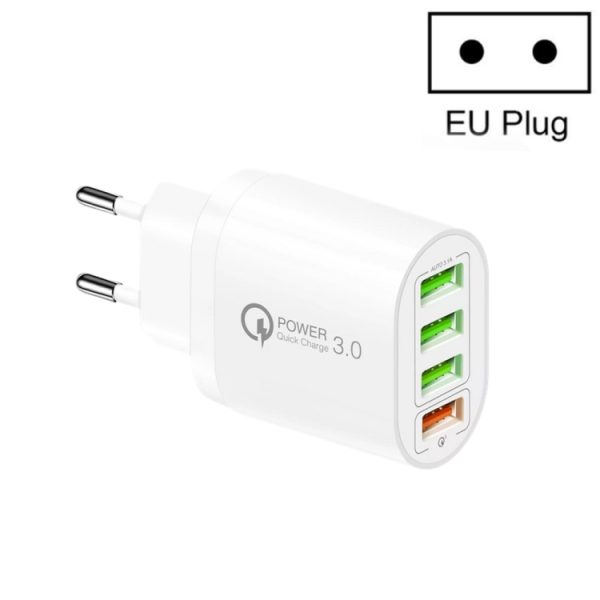 SYA001689601A-1.jpg QC-04 QC3.0 + 3 x USB 2.0 Multi-ports Charger for Mobile Phone Tablet, EU Plug, EU Plug