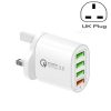 SYA001689801A-1.jpg QC-04 QC3.0 + 3 x USB 2.0 Multi-ports Charger for Mobile Phone Tablet, UK Plug, UK Plug