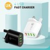 SYA001689801_B2.jpg QC-04 QC3.0 + 3 x USB 2.0 Multi-ports Charger for Mobile Phone Tablet, UK Plug, UK Plug