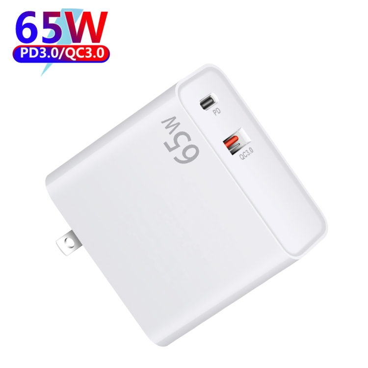 PD-65W USB-C / Type-C + QC3. 0 USB Laptop Charging Adapter + 2m USB-C / Type-C to USB-C / Type-C Data Cable Set, US Plug, USB-C / Type-C Cable, US Plug 2 PD-65W USB-C / Type-C + QC3. 0 USB Laptop Charging Adapter + 2m USB-C / Type-C to USB-C / Type-C Data Cable Set, US Plug, USB-C / Type-C Cable, US Plug - Image 2