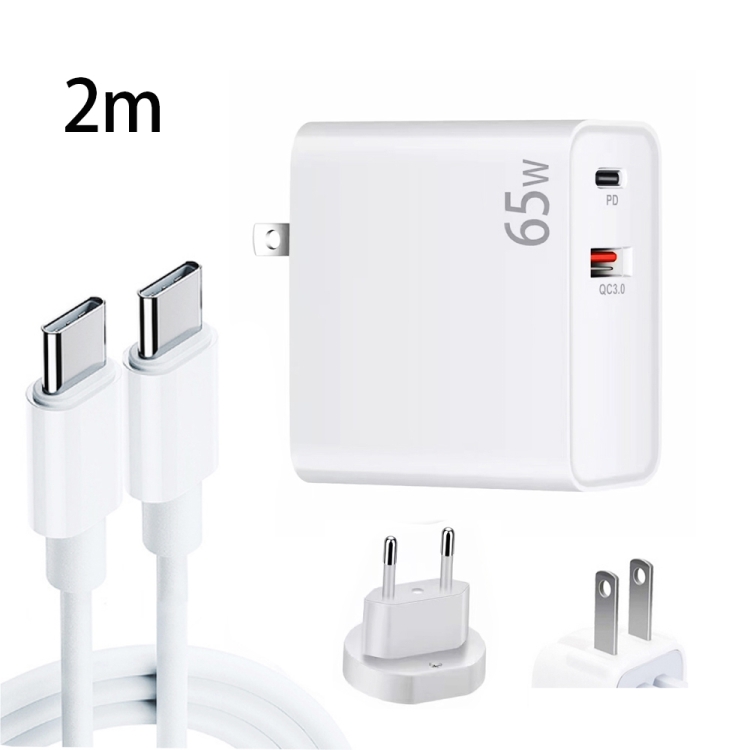 PD-65W USB-C / Type-C + QC3. 0 USB Laptop Charging Adapter + 2m USB-C / Type-C to USB-C / Type-C Data Cable Set, EU Plug / US Plug, USB-C / Type-C Cable, EU Plug / US Plug 1 PD-65W USB-C / Type-C + QC3. 0 USB Laptop Charging Adapter + 2m USB-C / Type-C to USB-C / Type-C Data Cable Set, EU Plug / US Plug, USB-C / Type-C Cable, EU Plug / US Plug