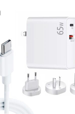 PD-65W USB-C / Type-C + QC3. 0 USB Laptop Charging Adapter + 2m USB-C / Type-C to USB-C / Type-C Data Cable Set, EU Plug / AU Plug / US Plug / UK Plug, USB-C / Type-C Cable, EU Plug / AU Plug / US Plug / UK Plug