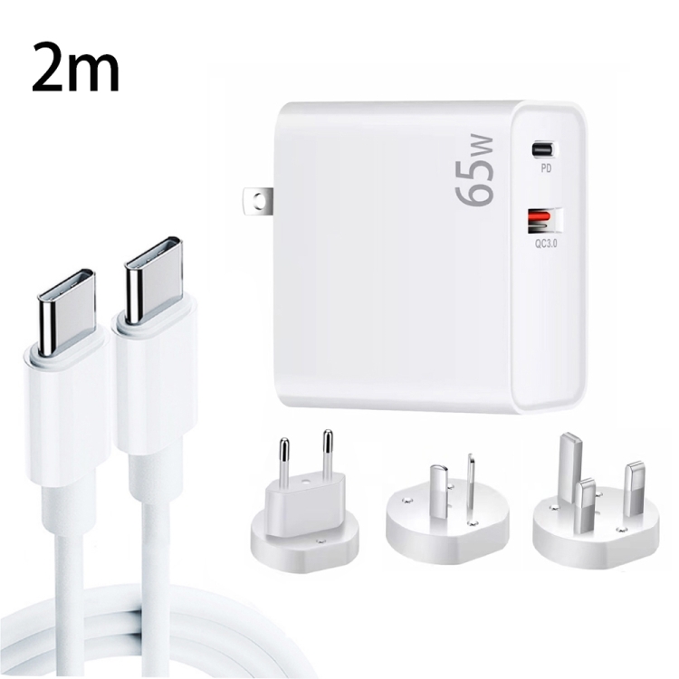 PD-65W USB-C / Type-C + QC3. 0 USB Laptop Charging Adapter + 2m USB-C / Type-C to USB-C / Type-C Data Cable Set, EU Plug / AU Plug / US Plug / UK Plug, USB-C / Type-C Cable, EU Plug / AU Plug / US Plug / UK Plug 1 PD-65W USB-C / Type-C + QC3. 0 USB Laptop Charging Adapter + 2m USB-C / Type-C to USB-C / Type-C Data Cable Set, EU Plug / AU Plug / US Plug / UK Plug, USB-C / Type-C Cable, EU Plug / AU Plug / US Plug / UK Plug