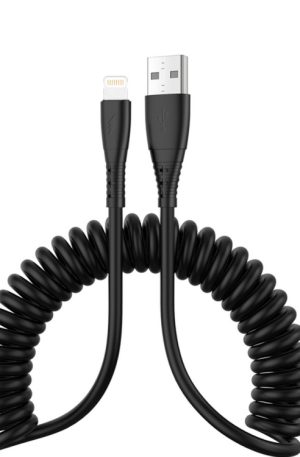 1.5m Spring Telescopic Mobile Phone Fast Charging Data Cable, USB to 8 Pin, USB to Type-C, USB to Micro USB