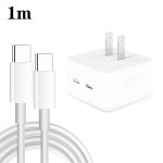 PD 35W Dual USB-C / Type-C Ports Charger with Type-C to Type-C Data Cable, US Plug, US Plug + 1m Dual Type-C Cable, US Plug + 2m Dual Type-C Cable