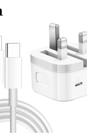 PD 35W Dual USB-C / Type-C Ports Charger with Type-C to Type-C Data Cable, UK Plug, UK Plug + 1m Dual Type-C Cable, UK Plug + 2m Dual Type-C Cable