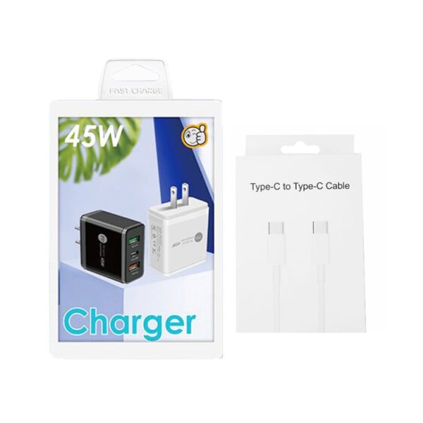 SYA001932901_B6.jpg 45W PD3.0 + 2 x QC3.0 USB Multi Port Charger with Type-C to Type-C Cable, US Plug, US Plug + Type-C to Type-C Cable