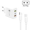 SYA001933001A-1.jpg 45W PD3.0 + 2 x QC3.0 USB Multi Port Charger with Type-C to Type-C Cable, EU Plug, EU Plug + Type-C to Type-C Cable