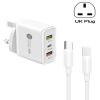 SYA001933101A-1.jpg 45W PD3.0 + 2 x QC3.0 USB Multi Port Charger with Type-C to Type-C Cable, UK Plug, UK Plug + Type-C to Type-C Cable