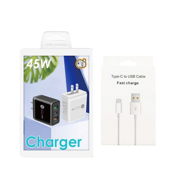 SYA001933501_B6.jpg 45W PD25W + 2 x QC3.0 USB Multi Port Charger with USB to Type-C Cable, US Plug, US Plug + USB to Type-C Cable