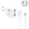 SYA001933601A-1.jpg 45W PD25W + 2 x QC3.0 USB Multi Port Charger with USB to Type-C Cable, EU Plug, EU Plug + USB to Type-C Cable