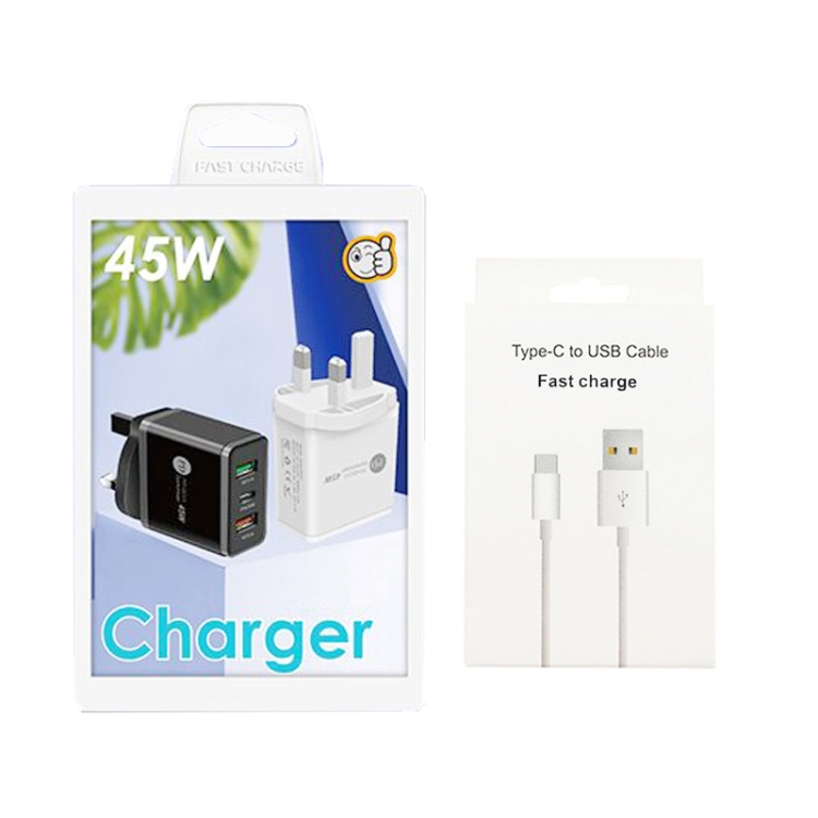 45W PD25W + 2 x QC3.0 USB Multi Port Charger with USB to Type-C Cable, UK Plug, UK Plug + USB to Type-C Cable 8 45W PD25W + 2 x QC3.0 USB Multi Port Charger with USB to Type-C Cable, UK Plug, UK Plug + USB to Type-C Cable - Image 8