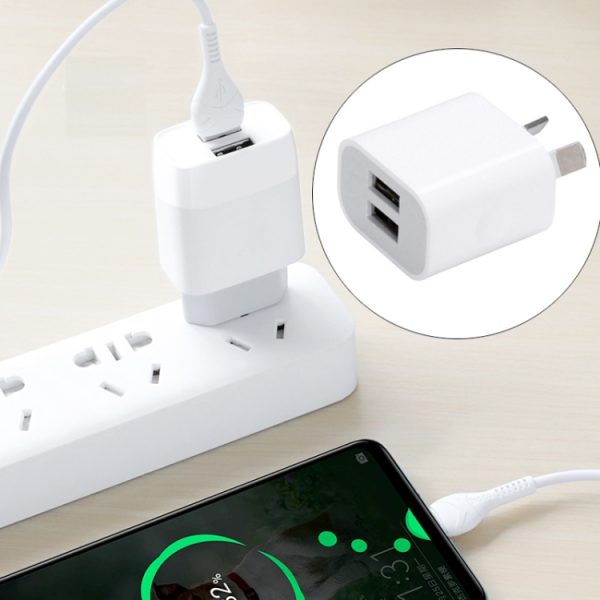 SYA0019409_5.jpg Mini Dual Port USB Charger with USB to Type-C Data Cable, AU Plug