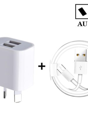 Mini Dual Port USB Charger with USB to Micro USB Data Cable, AU Plug