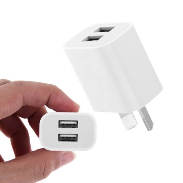 Mini Dual Port USB Charger with USB to Micro USB Data Cable, AU Plug