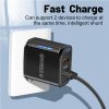 SYA001967801_B2.jpg 36W Dual Port QC3.0 USB Charger with 3A USB to Type-C Data Cable, US Plug, US Plug + USB to Type-C Cable