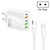 SYA001975001A-1.jpg 65W Dual PD Type-C + 3 x USB Multi Port Charger with 3A Type-C to Type-C Data Cable, US Plug, EU Plug + Type-C to Type-C Cable