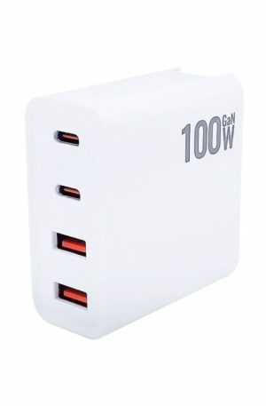 GaN 100W Dual USB + Dual USB-C/Type-C Multi Port Charger for Apple MacBook Series, US Plug, US / EU Plug, US / UK Plug, US / AU Plug, US / EU / UK Plug, US / EU / UK / AU Plug