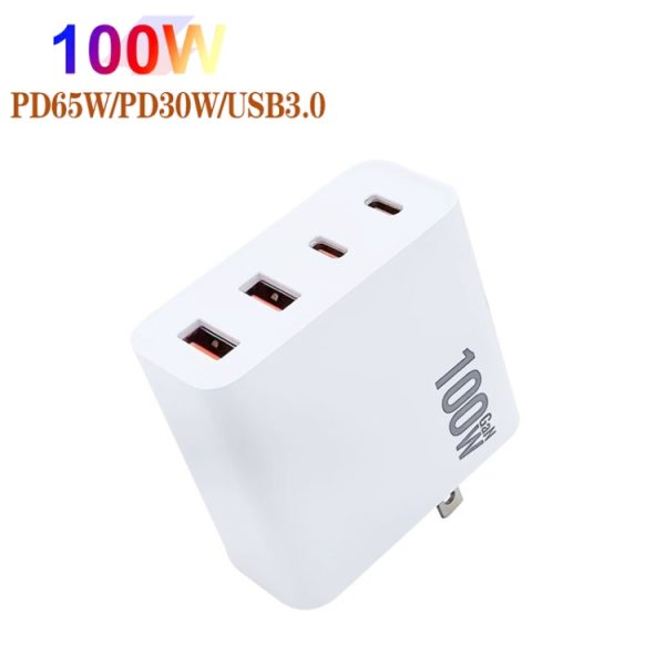 SYA001998001_B1.jpg GaN 100W Dual USB + Dual USB-C/Type-C Multi Port Charger for Apple MacBook Series, US Plug, US / EU Plug, US / UK Plug, US / AU Plug, US / EU / UK Plug, US / EU / UK / AU Plug