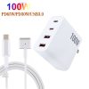 SYA002001801_B1.jpg GaN 100W Dual USB-C/Type-C + Dual USB Multi Port Charger with 1.8m Type-C to MagSafe 2 / T Header Data Cable, US Plug, US / EU Plug, US / UK Plug, US / AU Plug, US / EU / UK Plug, US / EU / UK / AU Plug