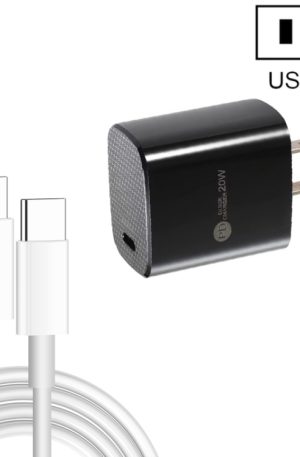 PD11 Single PD3.0 USB-C / Type-C 20W Fast Charger with 1m Type-C to Type-C Data Cable, US Plug, US Plug + Type-C to Type-C Cable