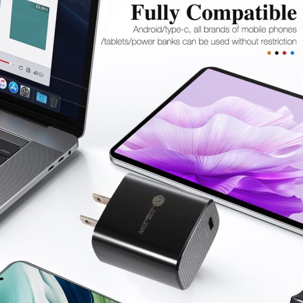 SYA002075801_B6.jpg PD11 Single PD3.0 USB-C / Type-C 20W Fast Charger with 1m Type-C to Type-C Data Cable, US Plug, US Plug + Type-C to Type-C Cable